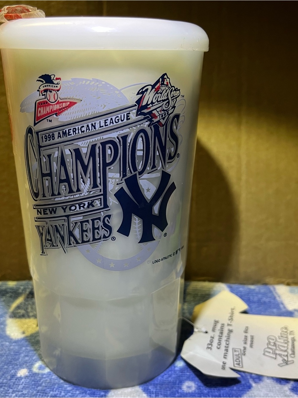 Vintage 1998 NY Yankees AL Champions Mug-Tee Pro Ad Inc Unworn w/ Tag NWT⁠
